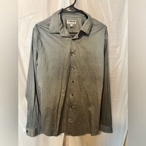 Express Men’s Gray Button Up Dress Shirt large